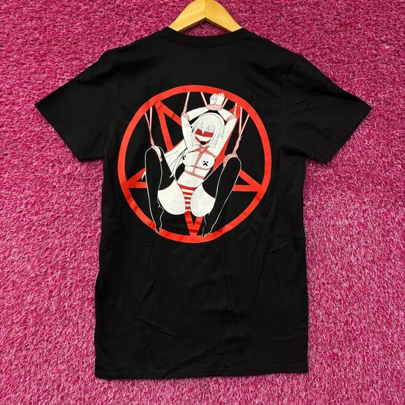 Four Eyes Bondage Hentai Shibari Pentagram Anime T-Shirt Small - Picture 2 of 4